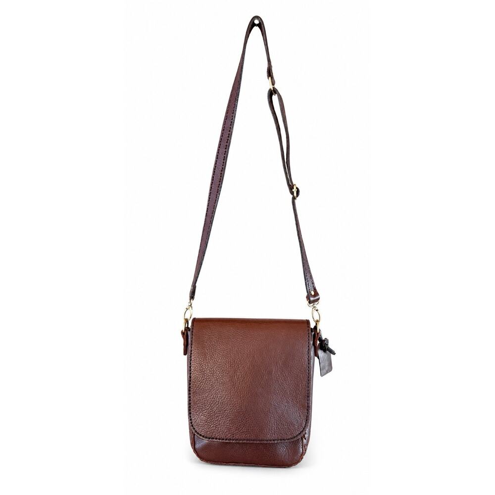 Sunshine Leathers Co Brown Genuine Leather Crossbody Bag Rustic Handmade YKK Zip